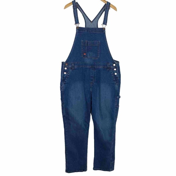 Dickies Overalls Womens 2XL Blue Relaxed Straight Workwear Bibs Adjustable - Picture 2 of 16